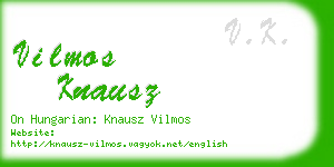 vilmos knausz business card